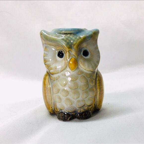 Vintage Ceramic Owl Taper Candleholder - Picture 1 of 5